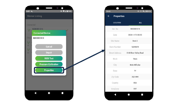 Positiv installation app properties