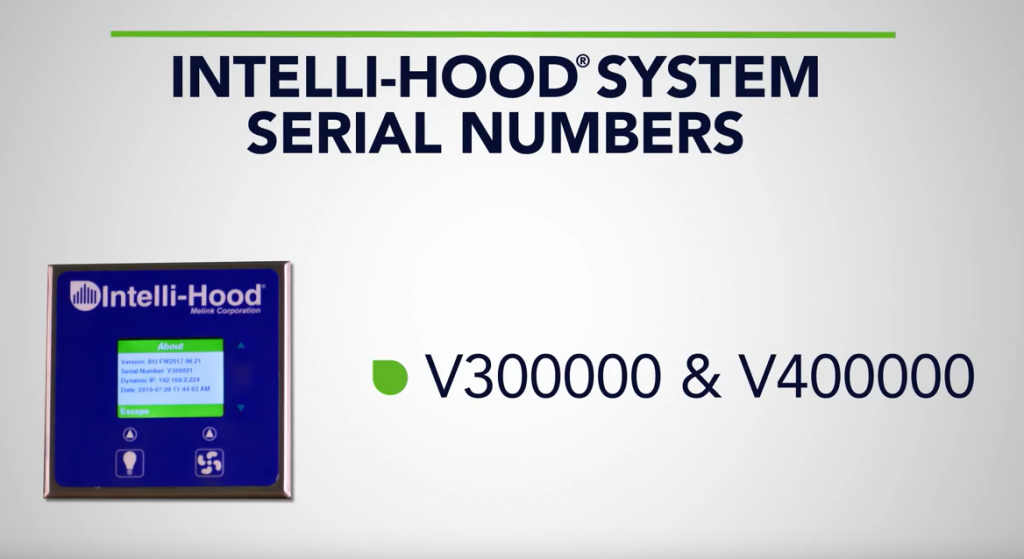 Identifying your Intelli-Hood System by IH3 serial numbers