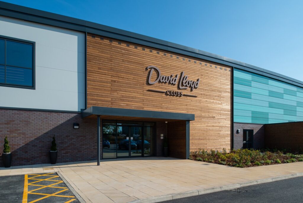 Exterior of David Lloyd Health Club, a fitness center